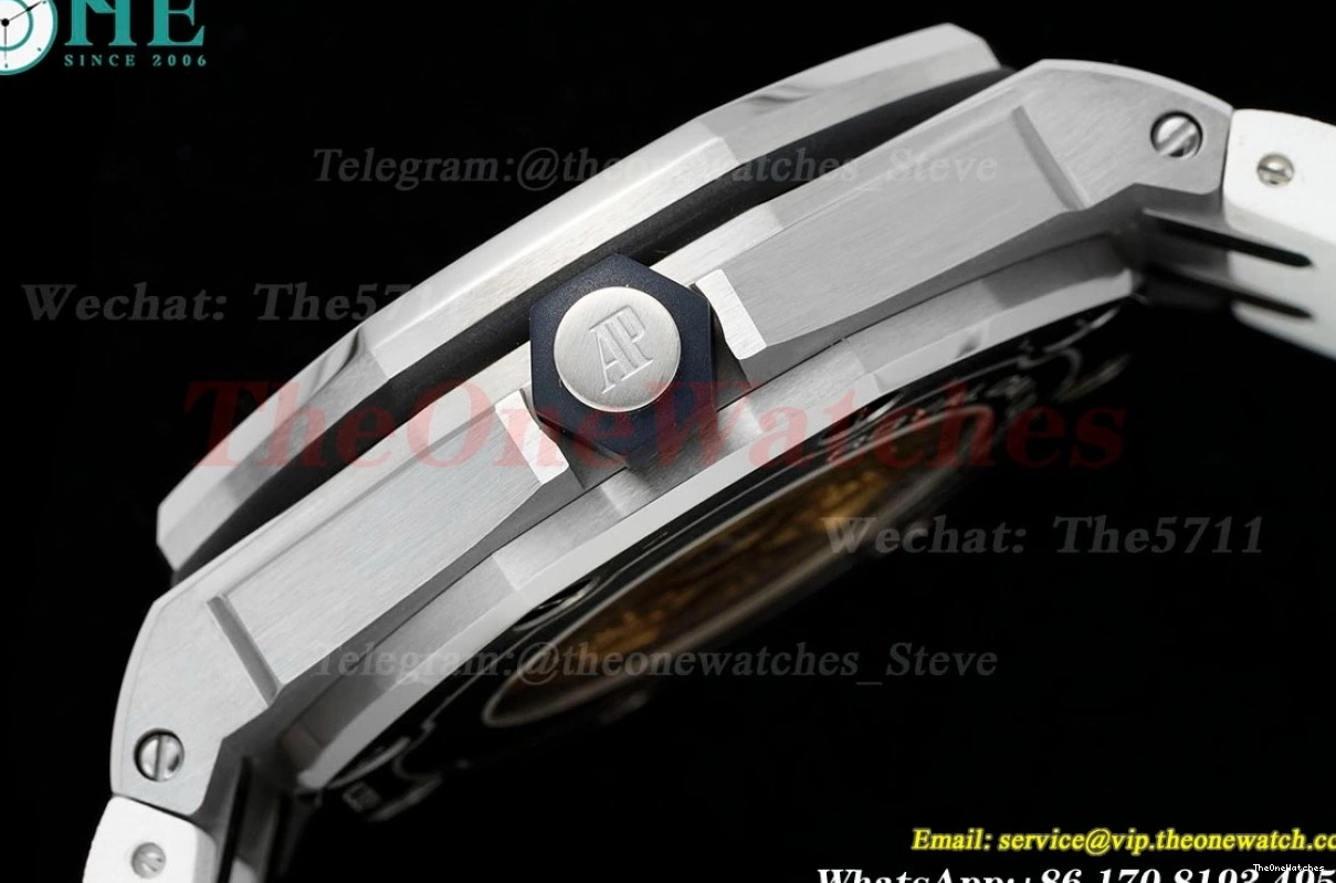 Oak RU SS Dial 15710 Clone Super Offshore Diver White Royal 42mm SA3120 APSF 0411